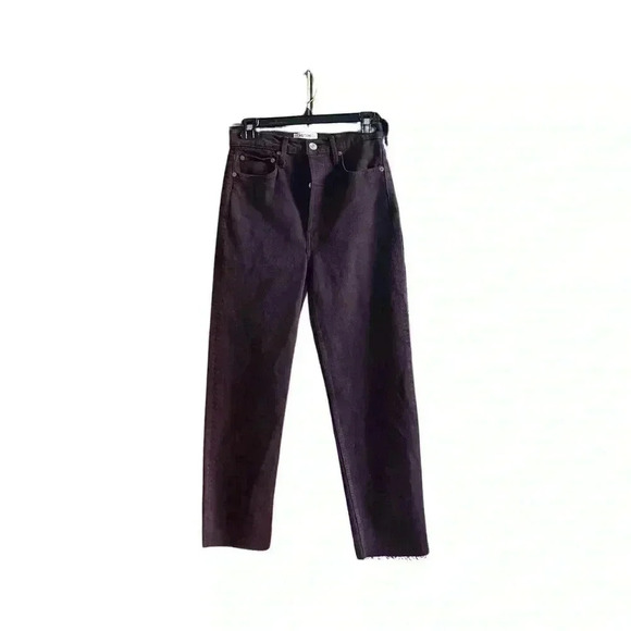 NEW Re/Done Jeans 70s Ultra High Rise Stove Pipe Washed Plum - Picture 13 of 13